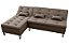 Sofá Cama Nice 2 Lugares com Chaise Veludo Marrom - Imagem 3