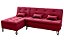 Sofá Cama Nice 2 Lugares com Chaise Veludo Vinho - Imagem 1