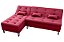 Sofá Cama Nice 2 Lugares com Chaise Veludo Vinho - Imagem 4