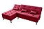 Sofá Cama Nice 2 Lugares com Chaise Veludo Vinho - Imagem 3