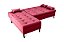 Sofá Cama Nice 2 Lugares com Chaise Veludo Vinho - Imagem 5