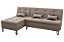 Sofá Cama Nice 2 Lugares com Chaise Veludo Capuccino - Imagem 1