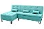 Sofá Cama Nice 2 Lugares com Chaise Veludo Verde Menta - Imagem 1