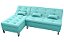 Sofá Cama Nice 2 Lugares com Chaise Veludo Verde Menta - Imagem 3