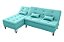 Sofá Cama Nice 2 Lugares com Chaise Veludo Verde Menta - Imagem 4