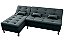 Sofá Cama Nice 2 Lugares com Chaise Veludo Preto - Imagem 3