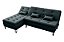 Sofá Cama Nice 2 Lugares com Chaise Veludo Preto - Imagem 4