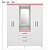 Guarda Roupa Capelinha 4P Pérsia Flex Branco ou Rosa 165cm - Imagem 6