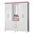 Guarda Roupa Capelinha 4P Pérsia Flex Branco ou Rosa 165cm - Imagem 2