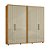 Guarda Roupa 6 Portas 4 Gavetas Miro Cumaru e Opala 250cm - Imagem 1