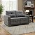Sofa Cama Reclinavel 2 lugares Kiara Cinza Porta Copos - Imagem 1
