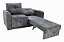 Sofa Cama Reclinavel 2 lugares Kiara Cinza Porta Copos - Imagem 2