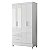 Guarda Roupa solteiro Madri Branco 4 portas - Imagem 3