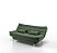 Sofa Cama Salome 3 Lugares sem braços verde compacto - Imagem 3