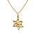 Gargantilha de Estrela de David texturizada em semijoia banhado em ouro 18k - Imagem 1
