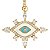 Gargantilha Olho Grego de ouro 18k / 750 com safiras brancas e diamante na lapidação brilhante - Imagem 2