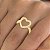 Anel coração banhado em ouro 18k com zircônias incolores - Imagem 2