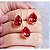 CONJUNTO GOTA RUBI NO BANHO OURO18K - Imagem 2