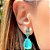 BRINCO GOTA FUSION TURMALINA COM CRISTAIS DE LONDON BLUE E PARAIBA NO BANHO OURO18K - Imagem 1