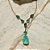 COLAR GOTA FUSION TURMALINA COM CRISTAIS LONDON BLUE E PARAIBA NO BANHO OURO18K - Imagem 2