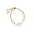 PULSEIRA AJUSTÁVEL TRIANGULO CENTRAL TURMALINA ROSA NO BANHO OURO - Imagem 1