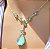 Conjunto gota esmeralda colombiana Fusion no banho ouro18k - Imagem 3