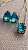 Conjunto gota azul skay no banho ouro18k - Imagem 1