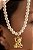 Choker mini pérolas com pingente Ursinhos no banho ouro18k - Imagem 1