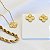 Conjunto trevo inspiração joalheria no banho ouro18k e ultra Ion colar e brincos - Imagem 1