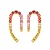 Brinco arco riviera zirconias coloridas no banho ouro18k - Imagem 3
