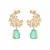 Brinco luxo gota turmalina Fusion com gotinhas zirconias cristal no banho ouro18k - Imagem 3