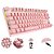 TECLADO MOTOSPEED GK82 ROSA SWITCH AZUL LED BRANCO - Imagem 1