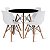 Conjunto de jantar Mesa Eames 80cm preto c/ 04 cadeiras Eames Branca S/B DSW Eiffel - Imagem 1