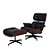 Poltrona Charles Eames Couro Eco Preto base aço estrutura Madeira multilaminada - Imagem 4