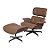 Poltrona Charles Eames Couro Eco Caramelo base aço estrutura Madeira M.L - Imagem 2
