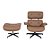 Poltrona Charles Eames Couro Eco Caramelo base aço estrutura Madeira M.L - Imagem 3