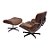 Poltrona Charles Eames Couro Eco Caramelo base aço estrutura Madeira M.L - Imagem 1