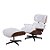Poltrona Charles Eames Couro Eco Branco base aço estrutura Madeira M.L - Imagem 3