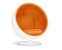 Poltrona Ball Chair Fibra de vidro branco Sued Laranja Base Aço - Imagem 1