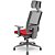 Cadeira Presidente Brizza Grafite/Assento Aero Vermelho BackPlax Systen Slider - Imagem 2