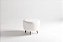 Puff Moragana Boucled Branco  pés madeira - Imagem 1