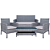 CONJUNTO TULIPA II COMPLETO ÁREA EXTERNA SOFÁ ,POLTRONAS E MESA DE CENTRO CINZA - Imagem 1