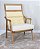 POLTRONA C/ PUFF FIDALGA  MADEIRA NATURAL TEC LINHO OFF WHITE PALHINHA-9205 - Imagem 2