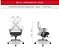 Cadeira Bix -X Estrutura Cinza assento crepe Aero preto Sistema Slider Systen regulagem total - Imagem 4