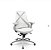 Cadeira Bix -X Estrutura Cinza assento crepe Aero Branco  Sistema Slider Systen regulagem total - Imagem 1