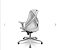 Cadeira Bix -X Estrutura Cinza assento crepe Aero Branco  Sistema Slider Systen regulagem total - Imagem 3