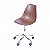 Cadeira Office com rodízios rústica madeira escura - Imagem 1