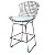 Banqueta Bertoia alta aço cromado assento Branco - Imagem 1