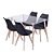 Conjunto mesa de jantar vidro 140 X 80 + 04 cadeiras Joly pretos - Imagem 1