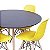 Conjuntos mesa de Jantar 100 cm preto Eames + 4 cadeiras Eiffel Charles Eames amarelo polipropileno - Imagem 2